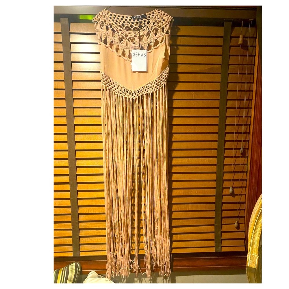 Crochet top with long fring